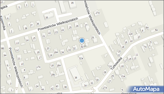 Brudzew, Powstańców Wielkopolskich, 31, mapa Brudzew