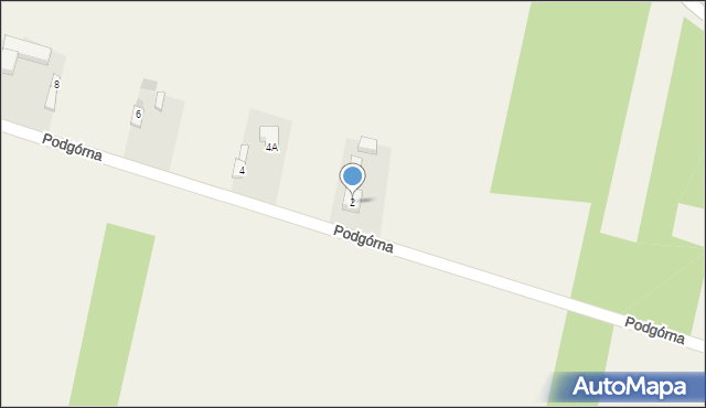 Brudzice, Podgórna, 2, mapa Brudzice