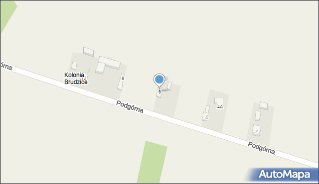 Brudzice, Podgórna, 6, mapa Brudzice