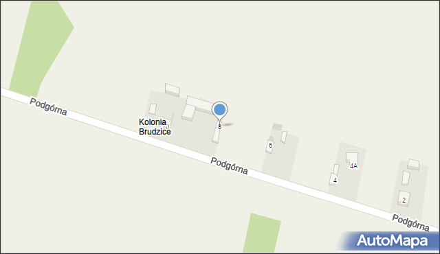 Brudzice, Podgórna, 8, mapa Brudzice