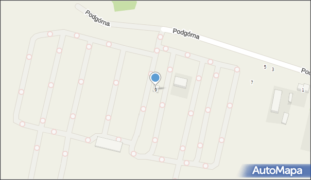 Brudzice, Podgórna, 9, mapa Brudzice