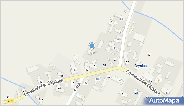 Brynica, Powstańców Śląskich, 53A, mapa Brynica