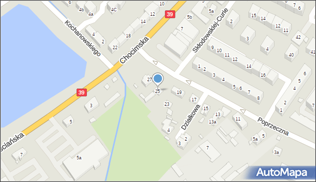 Brzeg, Poprzeczna, 25, mapa Brzeg