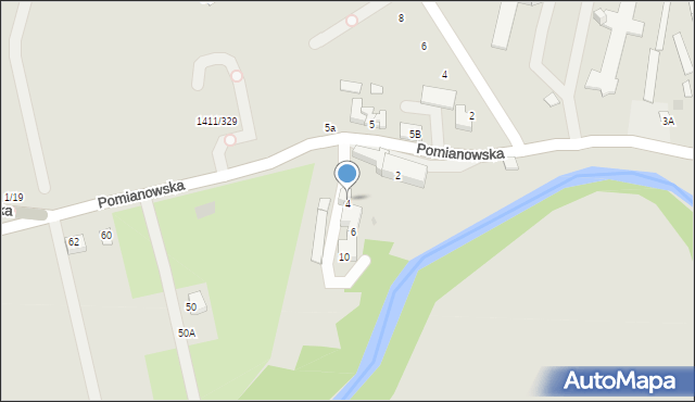 Brzesko, Pomianowska, 4a, mapa Brzesko