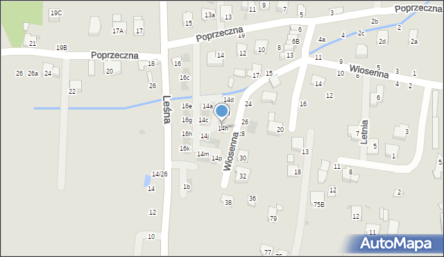 Brzesko, Poprzeczna, 14h, mapa Brzesko