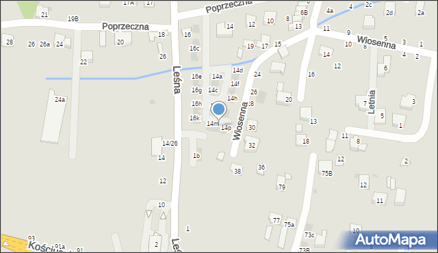 Brzesko, Poprzeczna, 14n, mapa Brzesko