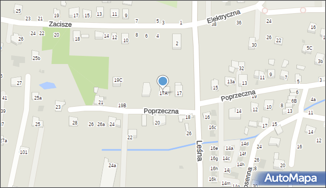 Brzesko, Poprzeczna, 17A, mapa Brzesko