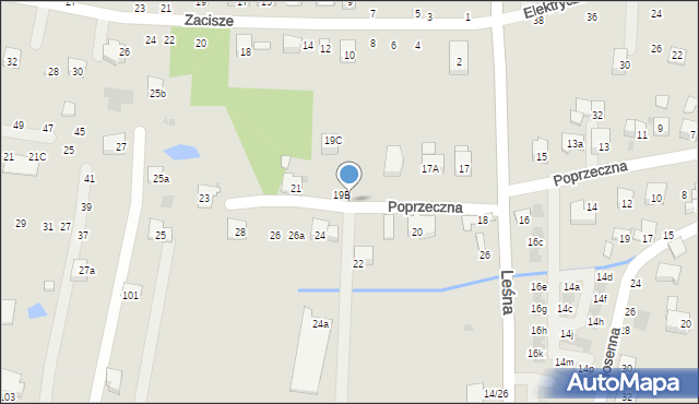 Brzesko, Poprzeczna, 19a, mapa Brzesko