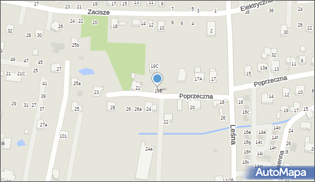 Brzesko, Poprzeczna, 19B, mapa Brzesko