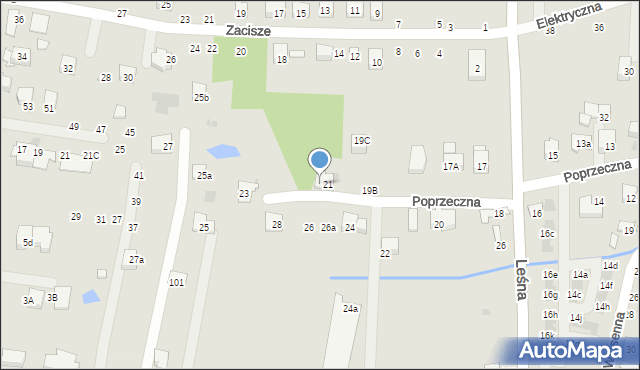 Brzesko, Poprzeczna, 21B, mapa Brzesko