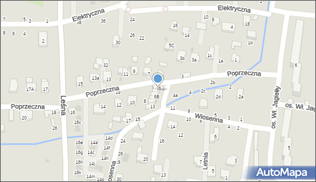 Brzesko, Poprzeczna, 6A, mapa Brzesko