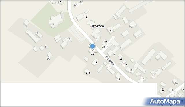 Brzeźce, Pokoju, 12, mapa Brzeźce