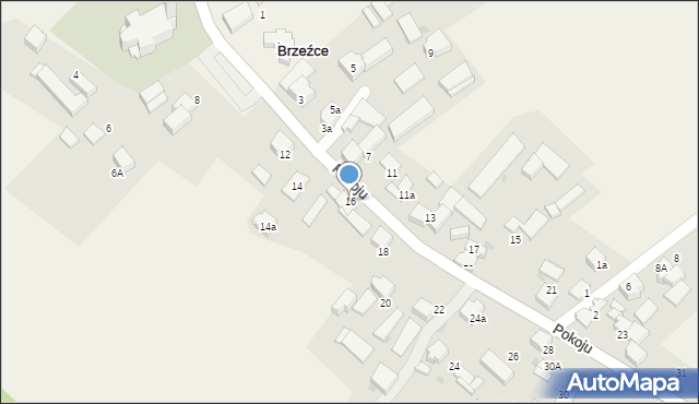 Brzeźce, Pokoju, 16, mapa Brzeźce