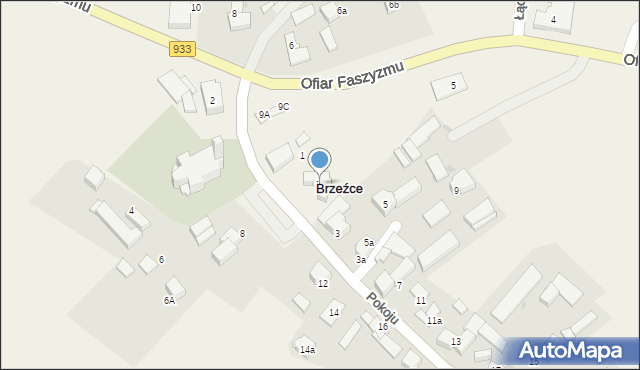 Brzeźce, Pokoju, 1a, mapa Brzeźce