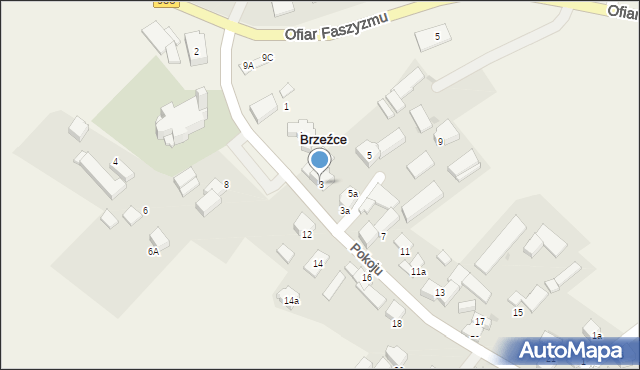 Brzeźce, Pokoju, 3, mapa Brzeźce