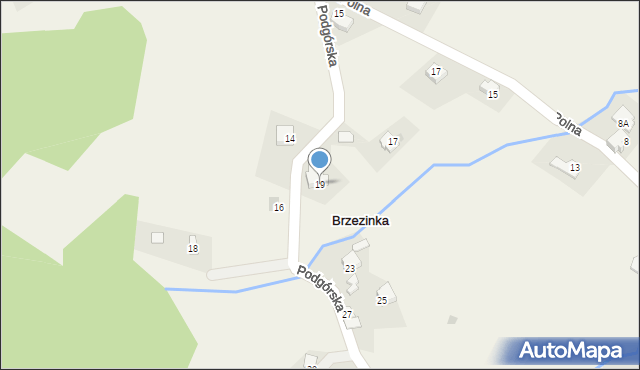 Brzezinka, Podgórska, 19, mapa Brzezinka