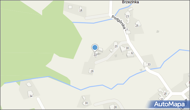 Brzezinka, Podgórska, 22, mapa Brzezinka