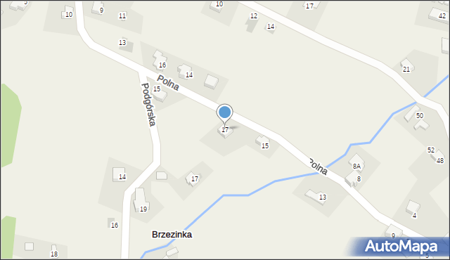 Brzezinka, Polna, 17, mapa Brzezinka