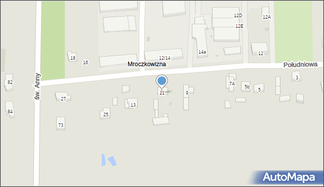 Brzeziny, Południowa, 11, mapa Brzeziny