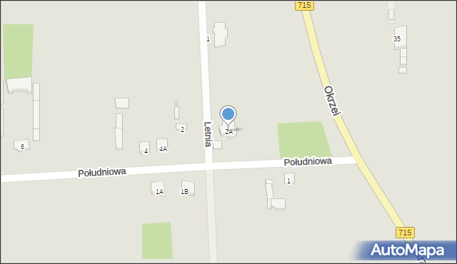 Brzeziny, Południowa, 2A, mapa Brzeziny