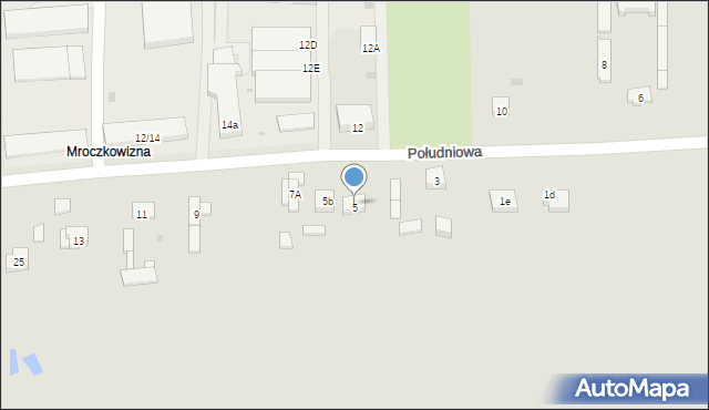 Brzeziny, Południowa, 5a, mapa Brzeziny