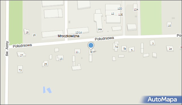 Brzeziny, Południowa, 9, mapa Brzeziny