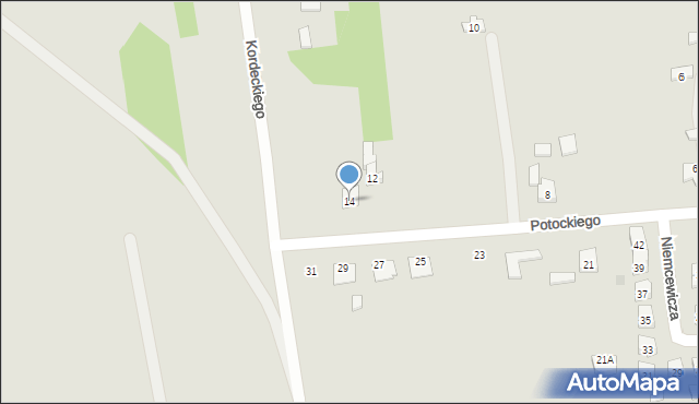 Brzeziny, Potockiego Ignacego, 14, mapa Brzeziny