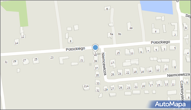 Brzeziny, Potockiego Ignacego, 19, mapa Brzeziny