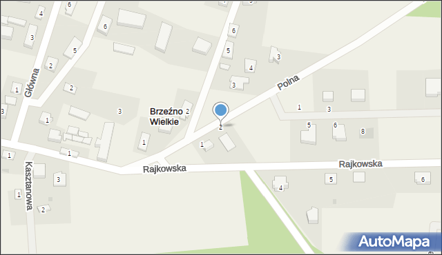 Brzeźno Wielkie, Polna, 2, mapa Brzeźno Wielkie