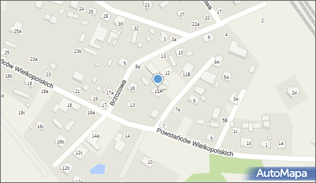 Brzoza, Powstańców Wielkopolskich, 15, mapa Brzoza
