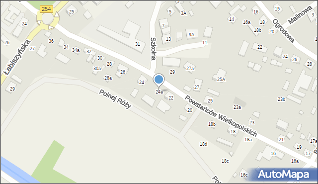 Brzoza, Powstańców Wielkopolskich, 24a, mapa Brzoza