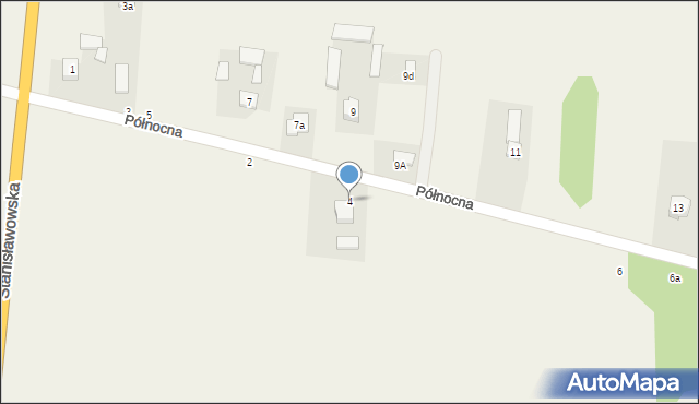 Brzóze, Północna, 4, mapa Brzóze