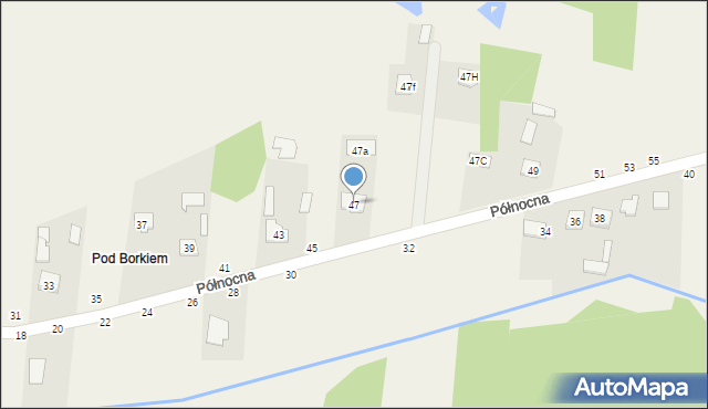 Brzóze, Północna, 47, mapa Brzóze