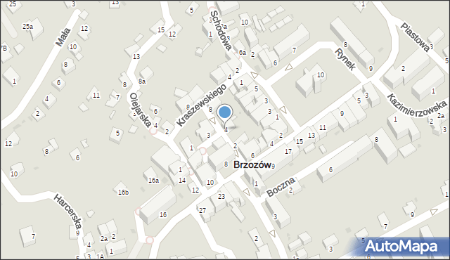 Brzozów, Pocztowa, 4, mapa Brzozów