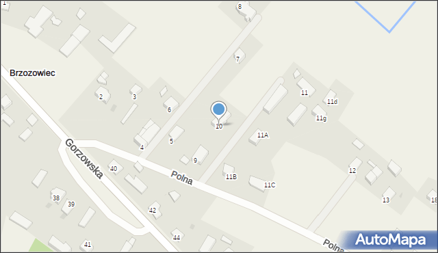 Brzozowiec, Polna, 10, mapa Brzozowiec
