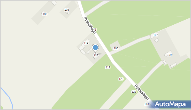 Budy-Grzybek, Potockiego, 116, mapa Budy-Grzybek
