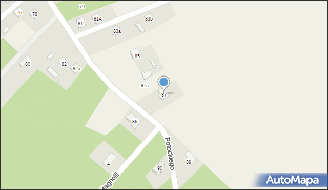 Budy-Grzybek, Potockiego, 87, mapa Budy-Grzybek