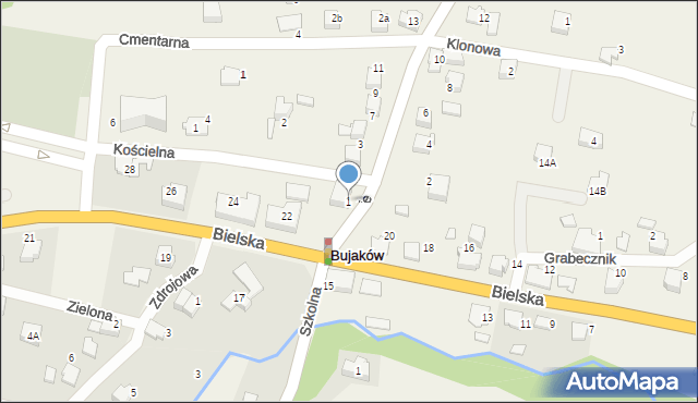 Bujaków, Podlesie, 1, mapa Bujaków