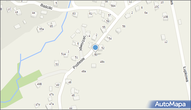 Bujaków, Podlesie, 50, mapa Bujaków