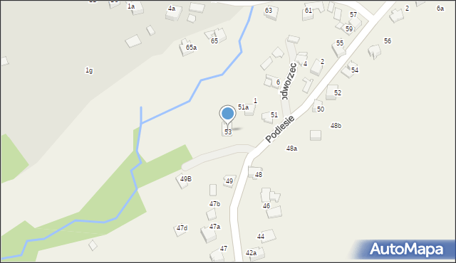 Bujaków, Podlesie, 53, mapa Bujaków