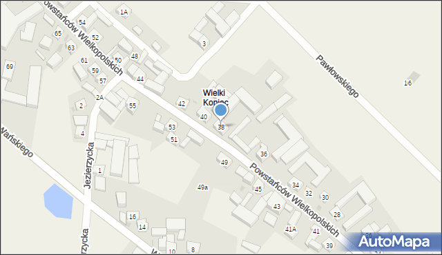Bukówiec Górny, Powstańców Wielkopolskich, 38, mapa Bukówiec Górny