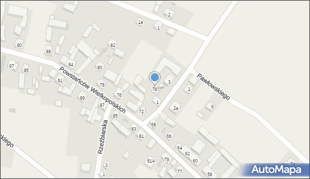 Bukówiec Górny, Powstańców Wielkopolskich, 74, mapa Bukówiec Górny
