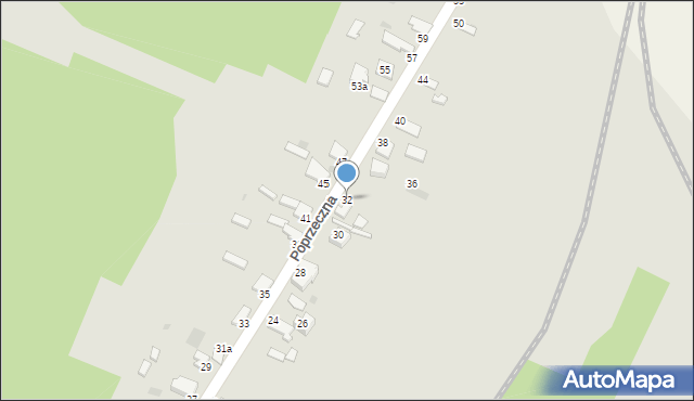 Bukowno, Poprzeczna, 32, mapa Bukowno