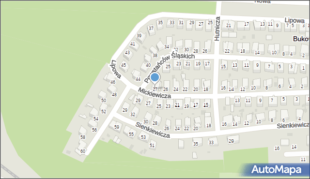 Bukowno, Powstańców Śląskich, 27, mapa Bukowno