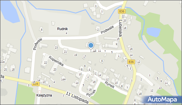Bychawa, Podwale, 15, mapa Bychawa