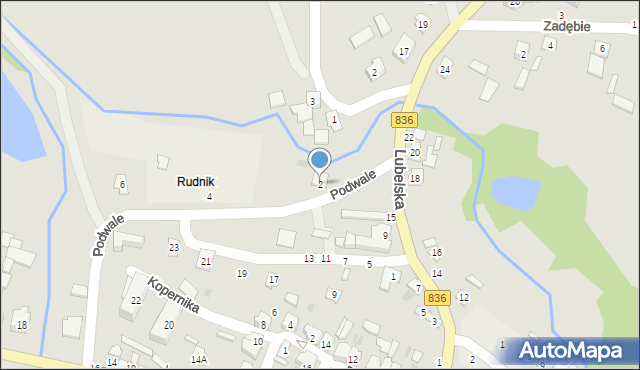 Bychawa, Podwale, 2, mapa Bychawa