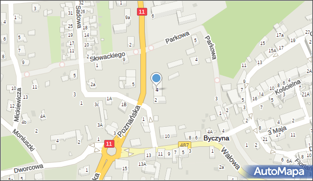 Byczyna, Poznańska, 4, mapa Byczyna