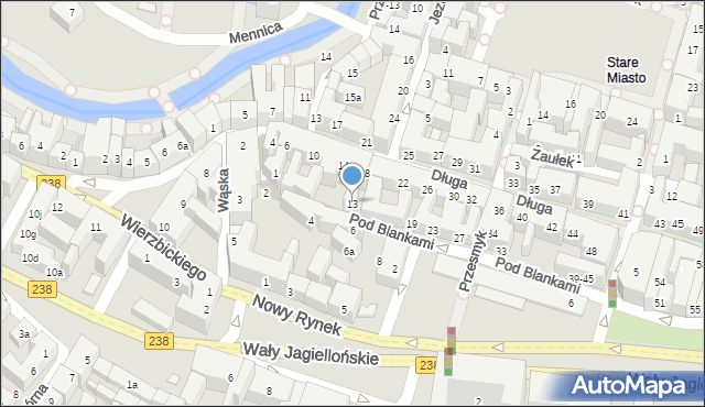 Bydgoszcz, Pod Blankami, 13, mapa Bydgoszczy