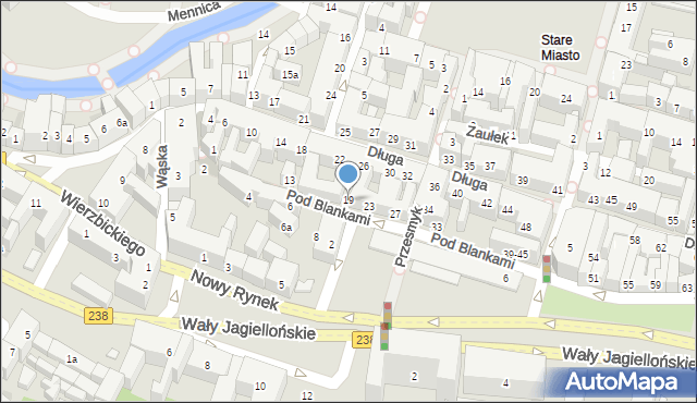Bydgoszcz, Pod Blankami, 19, mapa Bydgoszczy