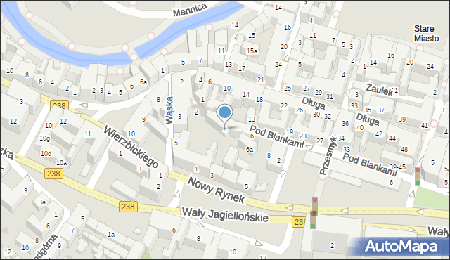 Bydgoszcz, Pod Blankami, 4, mapa Bydgoszczy